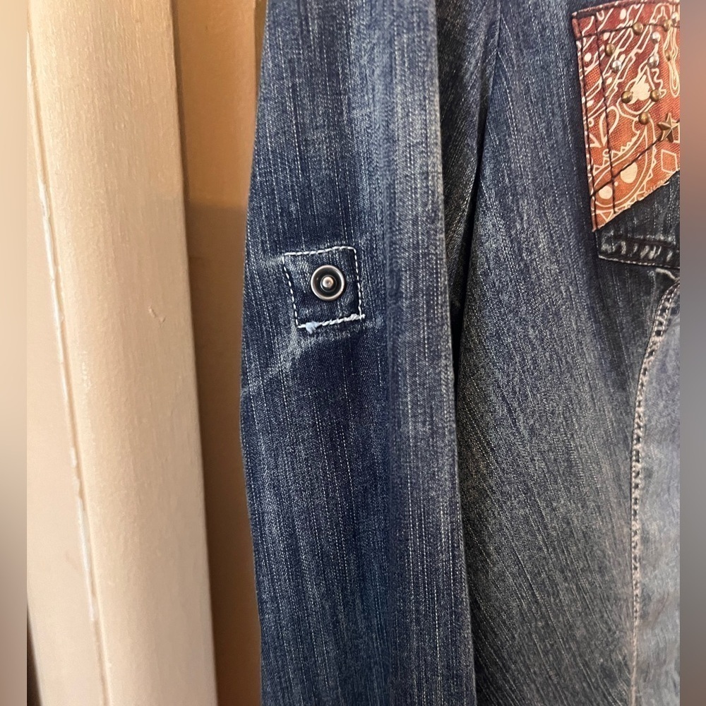 Harley-Davidson Denim Snap Button Shirt Size Small - Picture 2 of 8